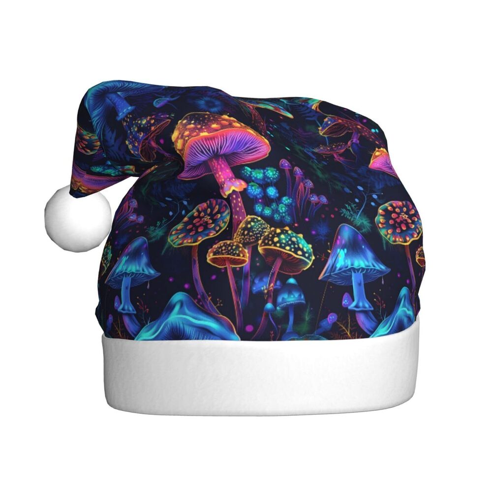 3790 Various-Cartoon Mushrooms Pattern Christmas Hat Xmas Holiday Hat